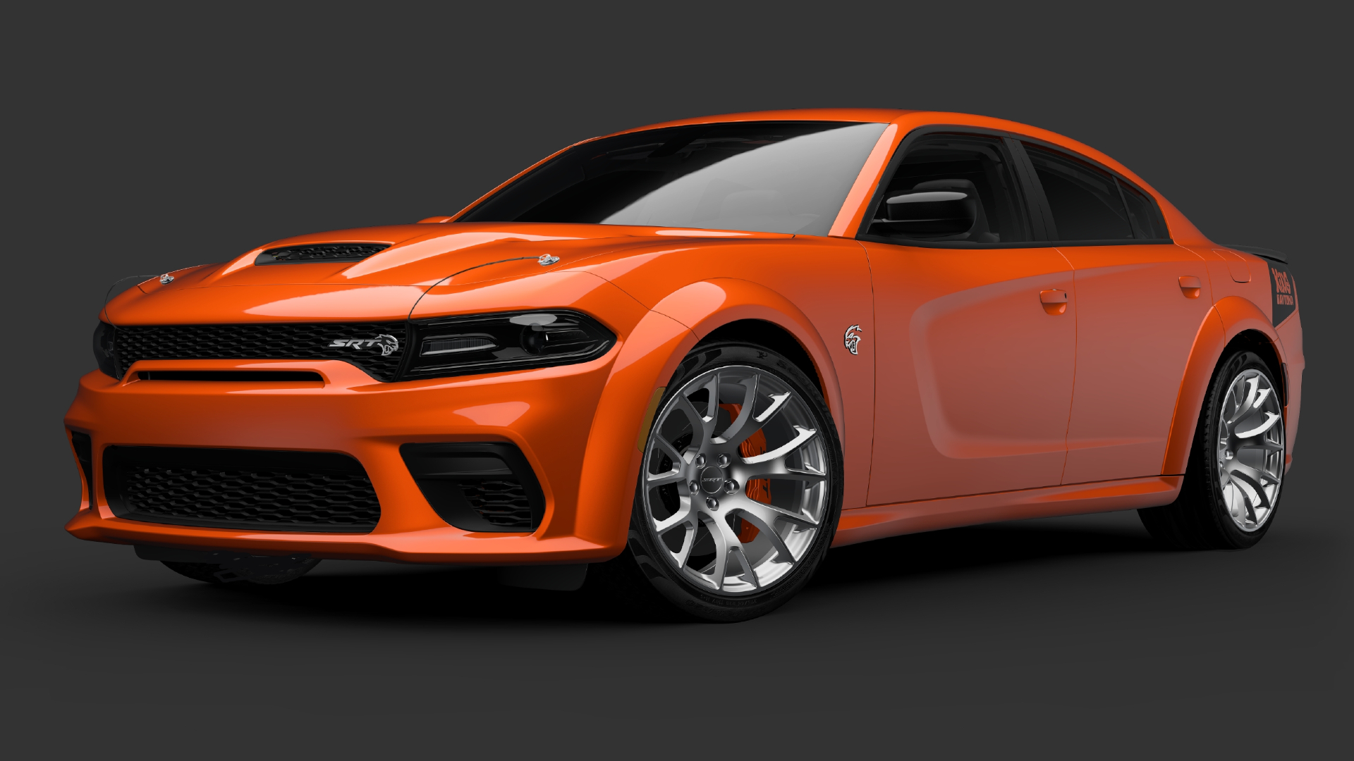 2023 Dodge Charger King Daytona Orange Paint, a Sticker Pack, and 807 HP