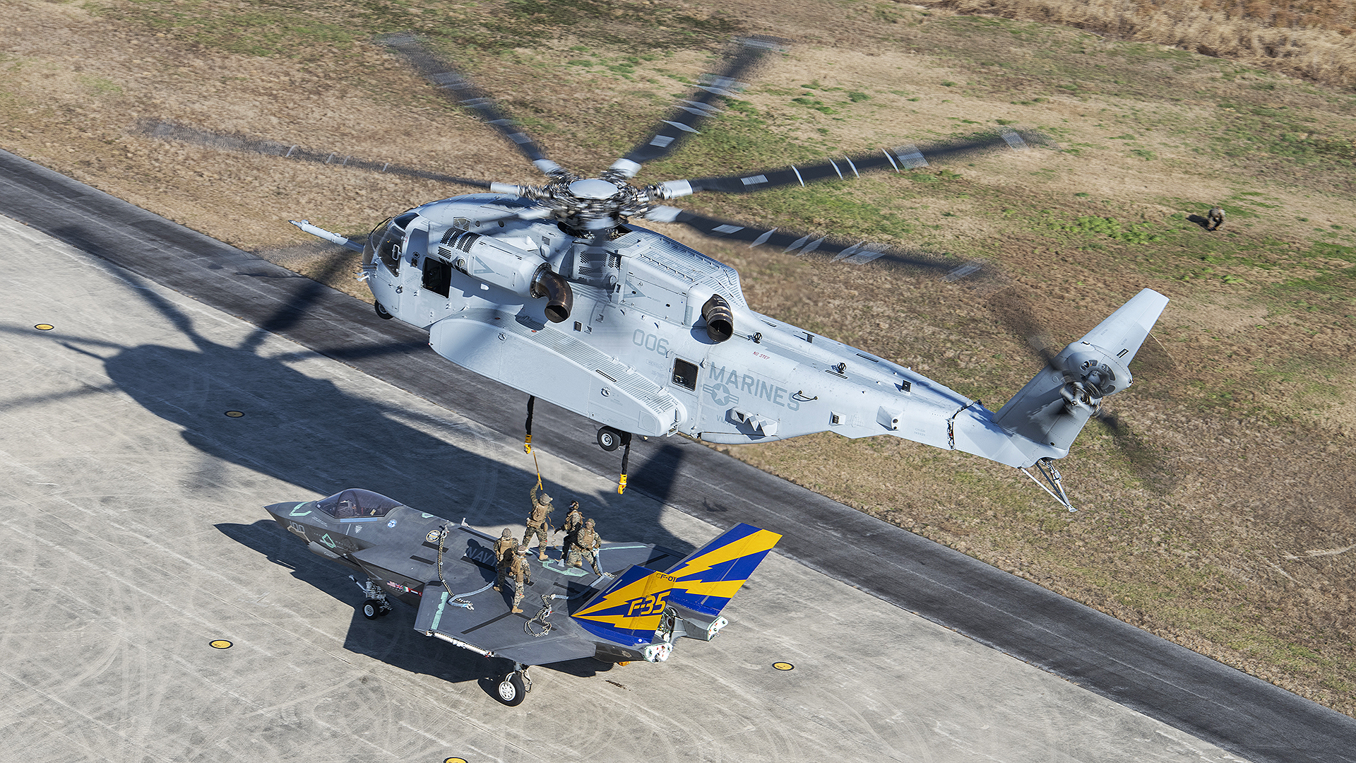 New USMC CH-53K King Stallion Helicopter Sling-Loads An F-35 (Updated)