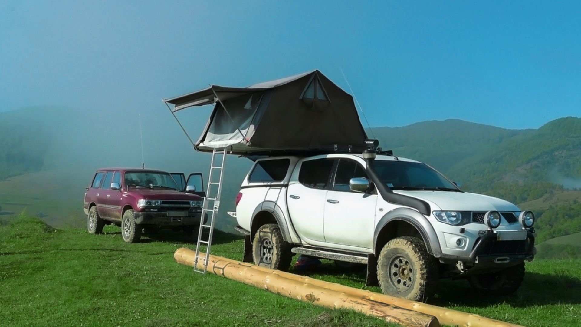 Truck tent close up