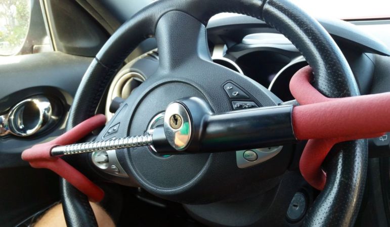 Steering Wheel Lock Close Up