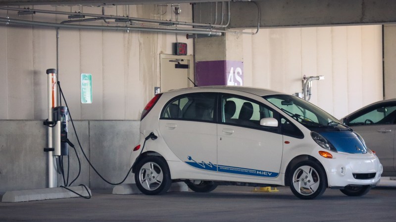 I-MiEV Plugged in