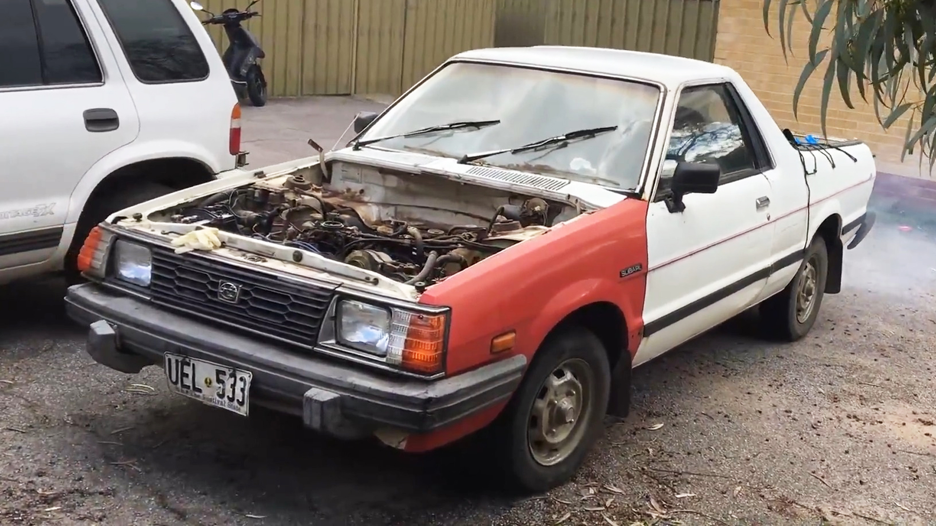 A disabled Subaru Brat