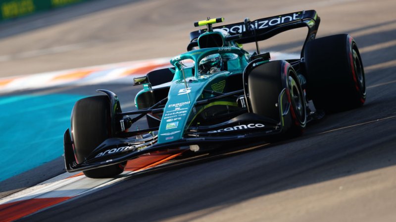 Sebastian Vettel Driving Aston Martin F1 Car