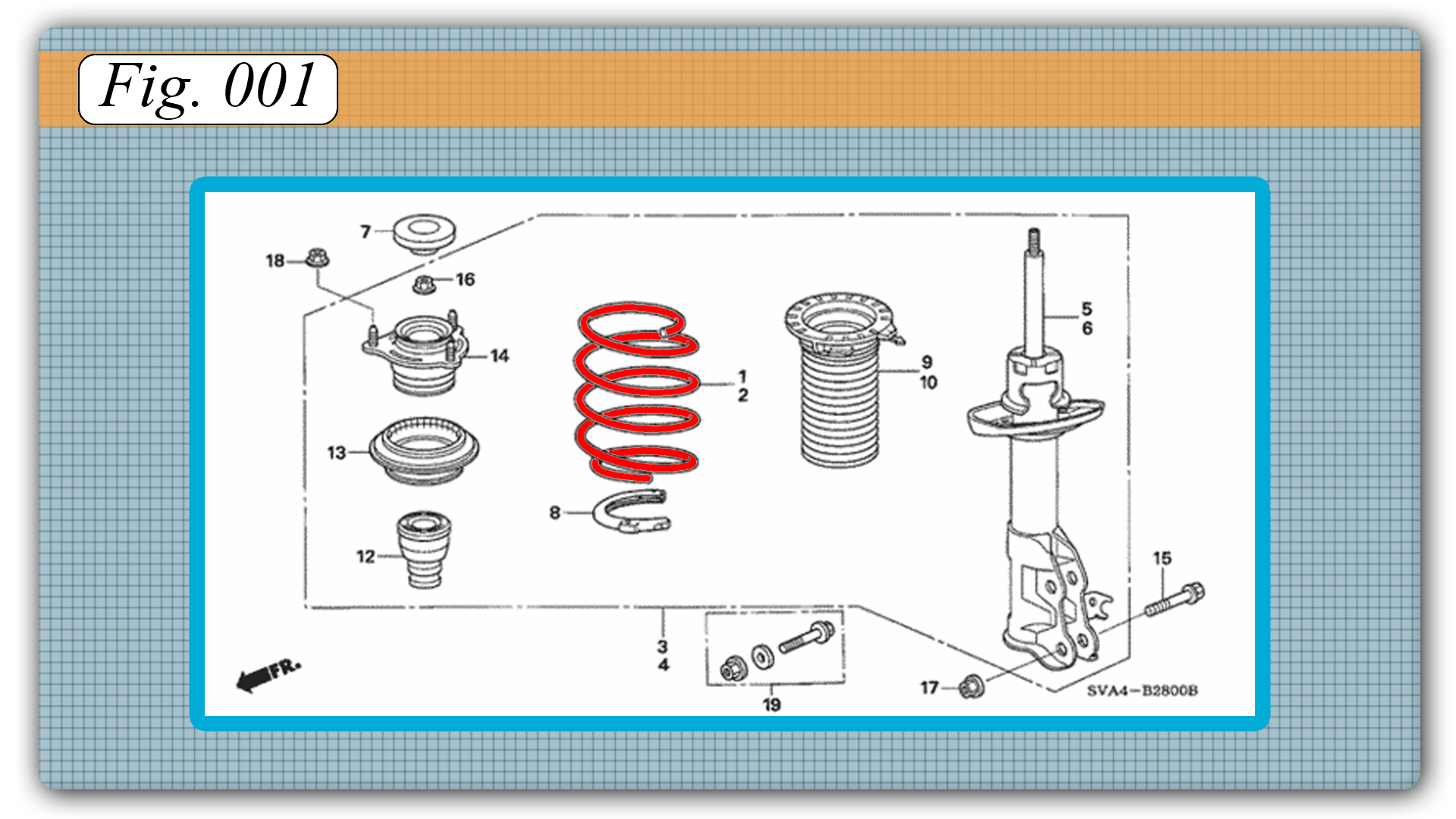 Diagram of a front shock.