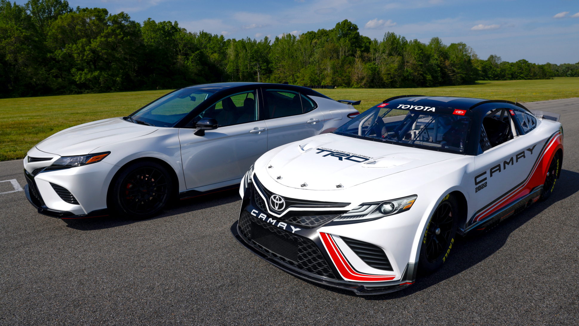 TRD Camry road car and NASCAR race car