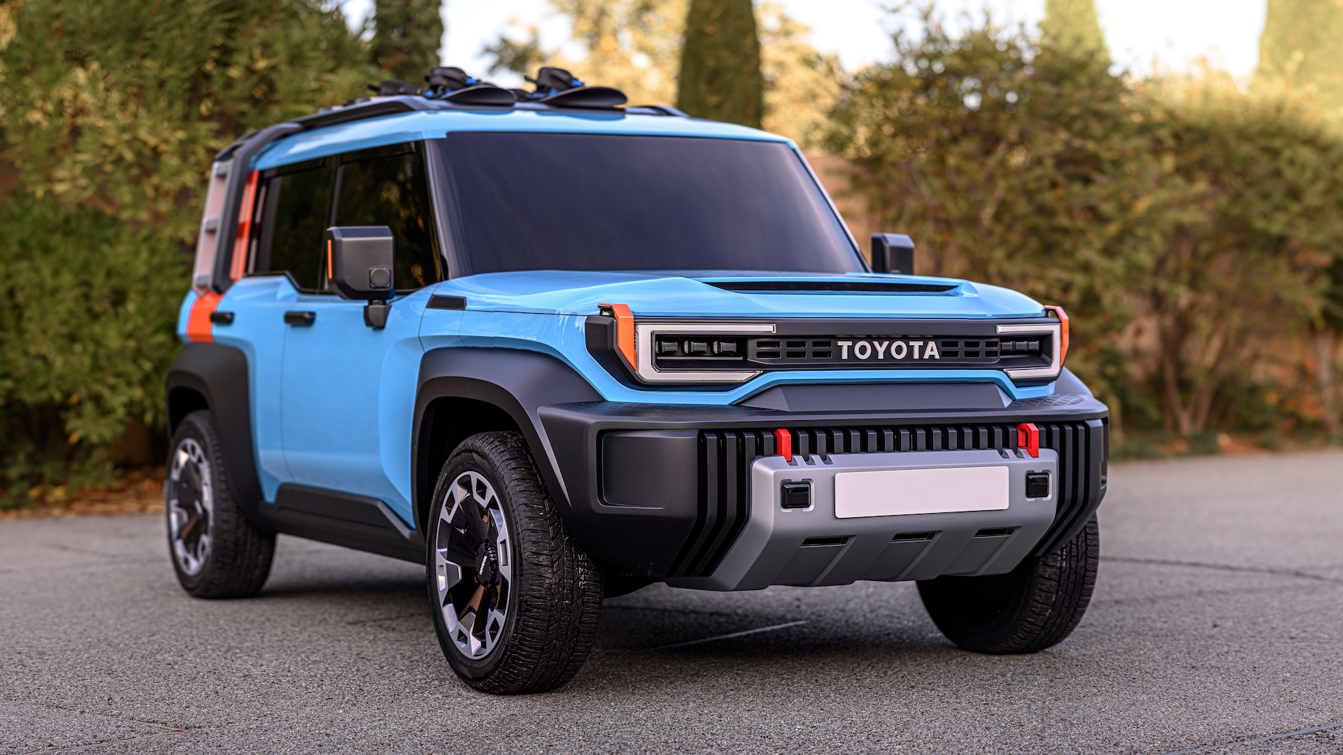 Front 3/4 view of the Toyota Compact Cruiser Concept EV.