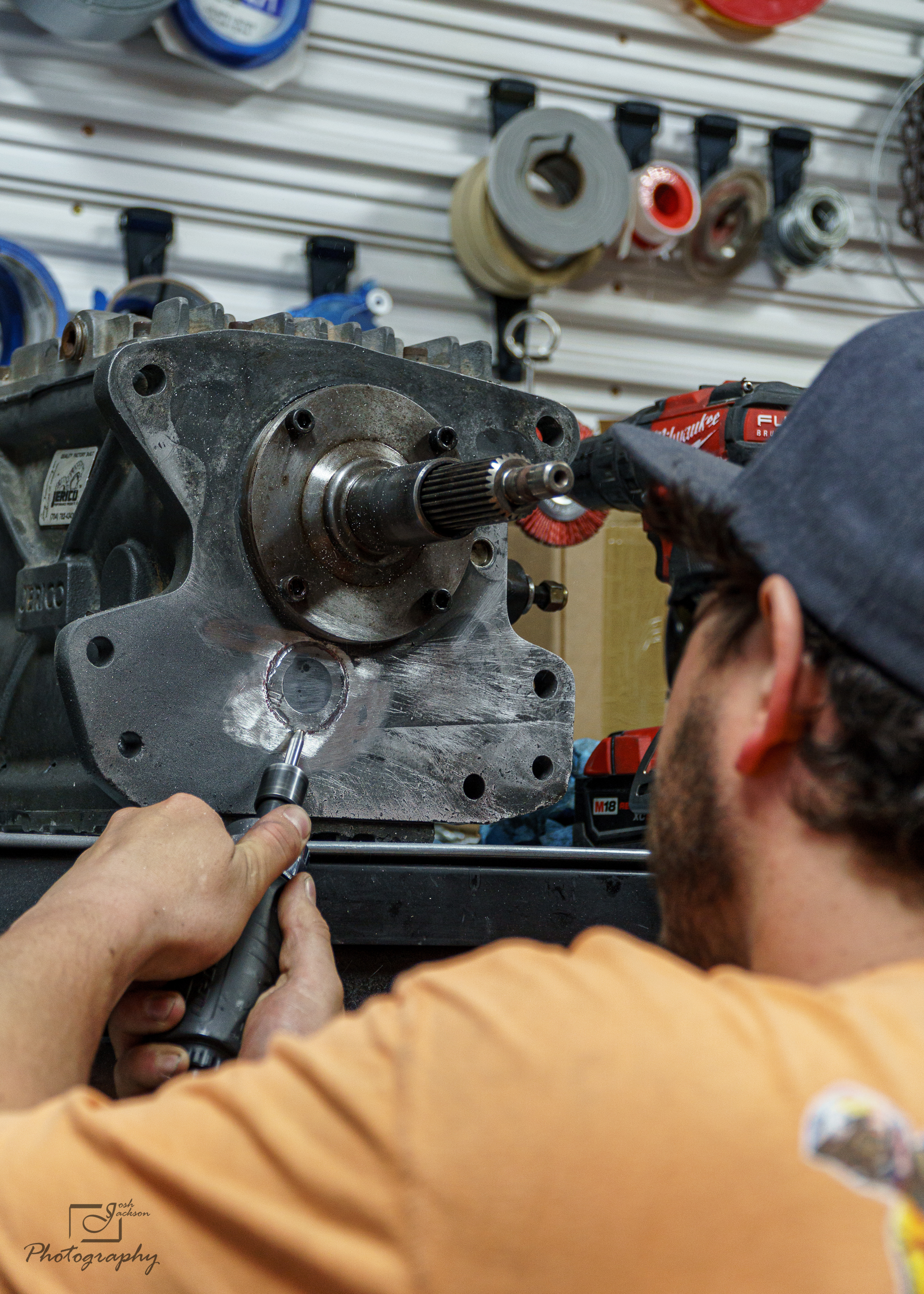 Engine work ahead of Pikes Peak on the Ford Bronczilla