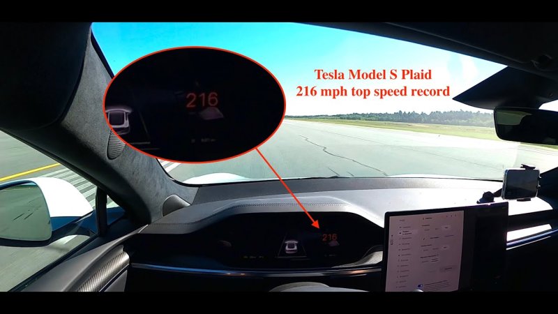 Watch A Tesla Model S Plaid Speed Past 200 MPH For The First Time