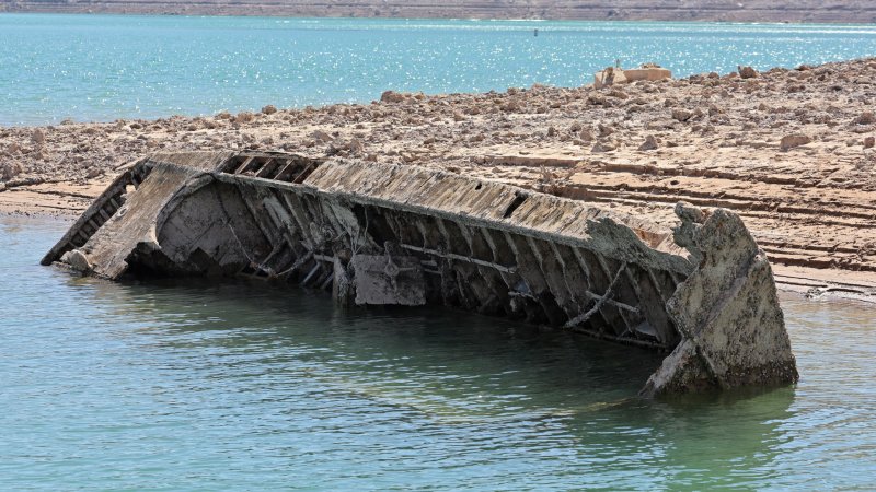 Sunken WWII-Era Landing Craft Emerges From Drying Lake Mead