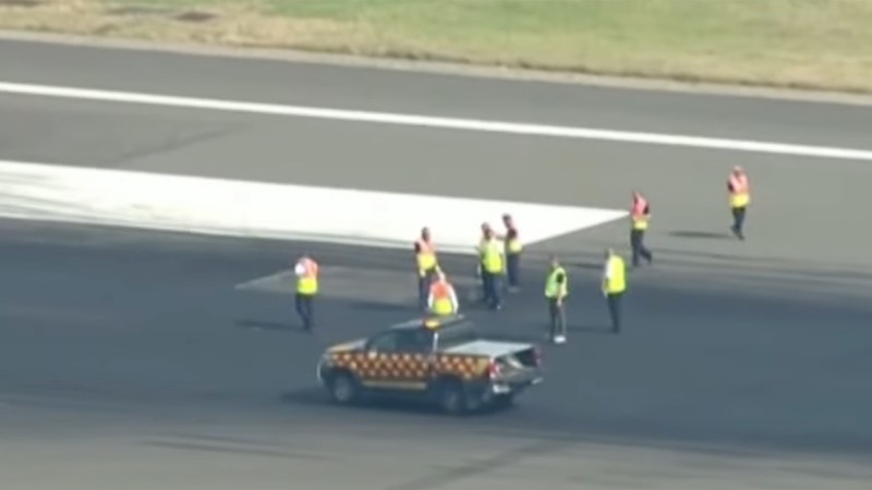 Melted runway at London Luton Airport