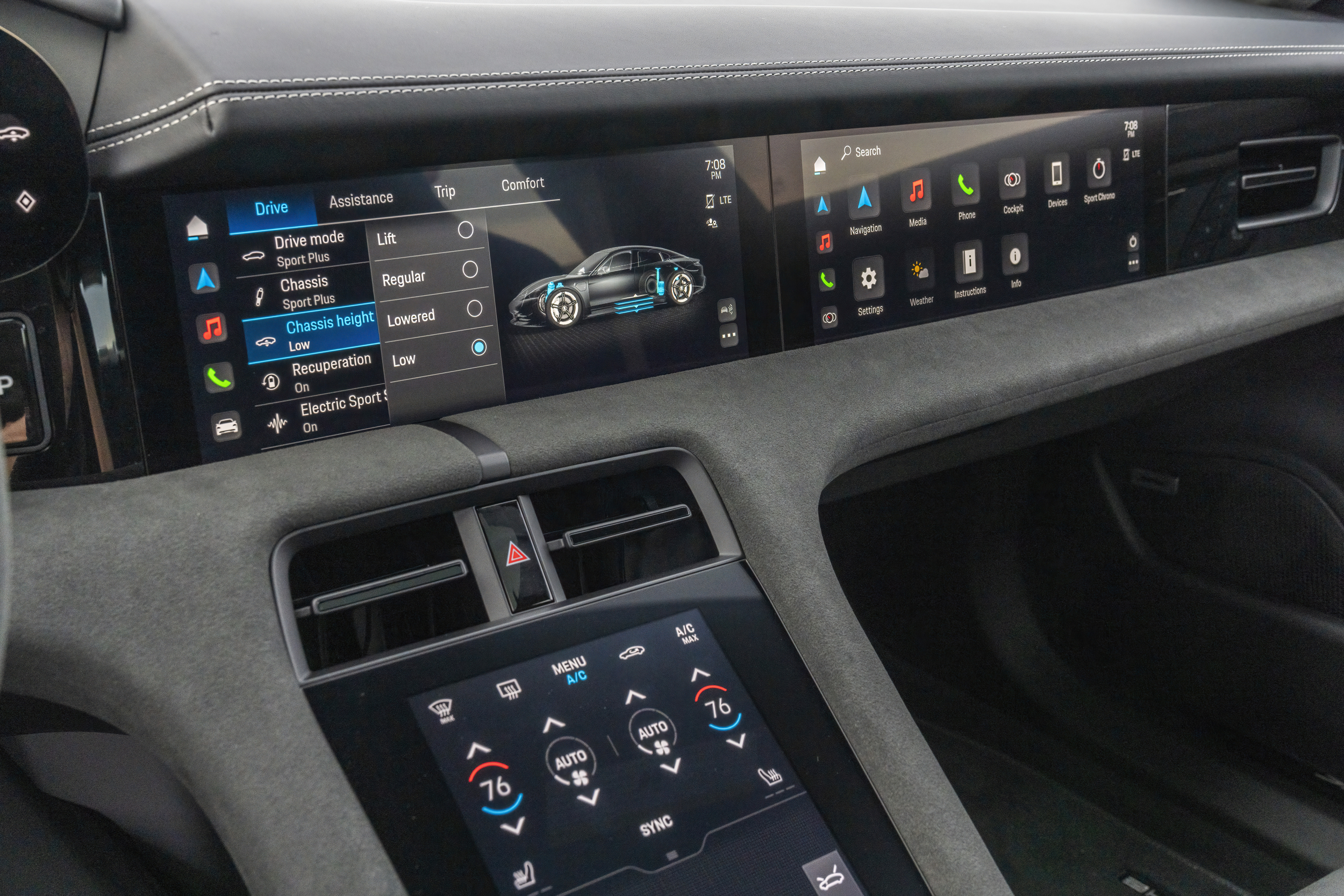 2023 Porsche Taycan dashboard.