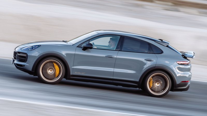 Porsche Cayenne Turbo GT on a race track.