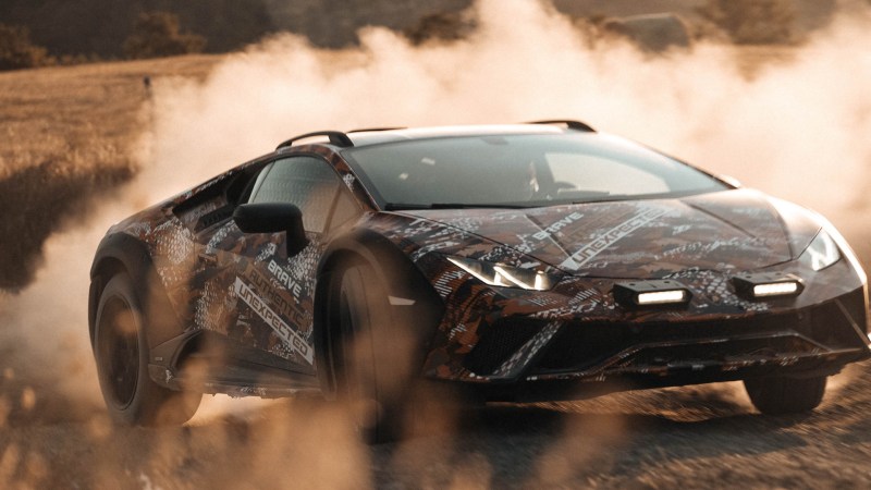 Watch the Off-Road Lamborghini Huracan Sterrato Sling Big Rooster Tails