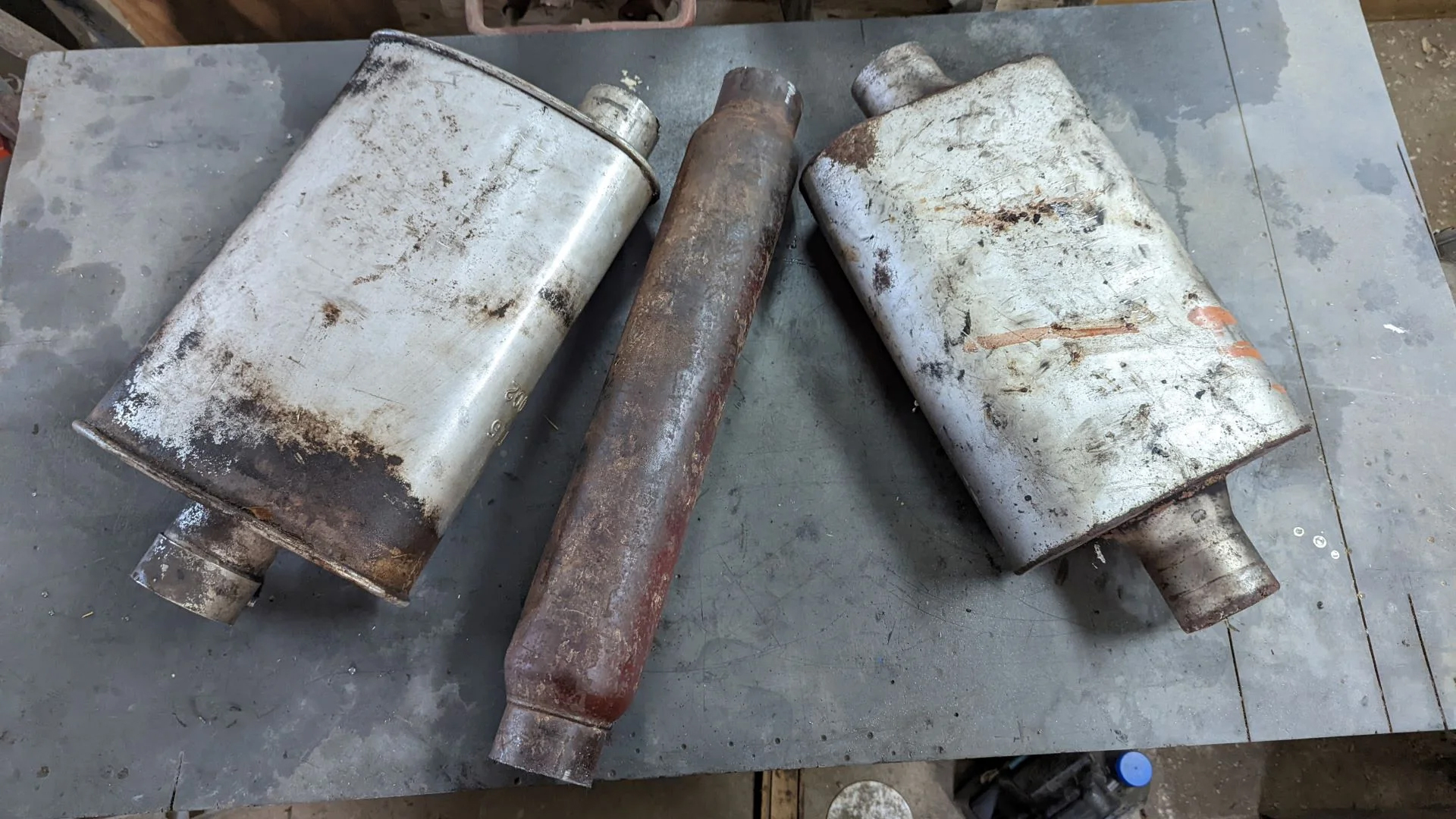 Three types of mufflers.