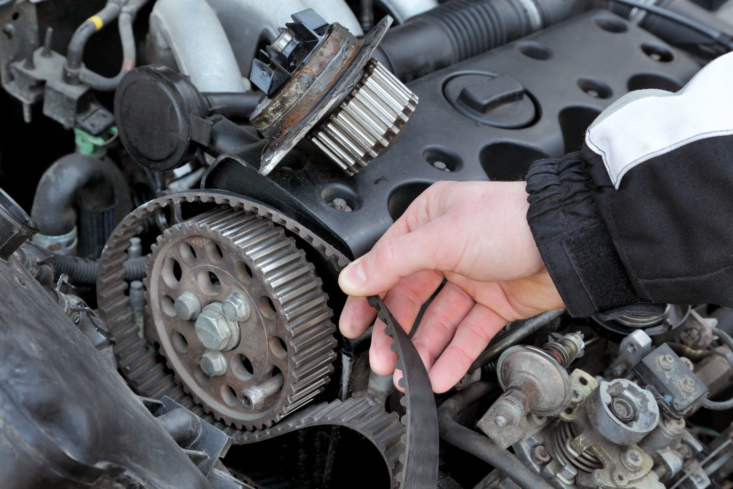 A timing belt.