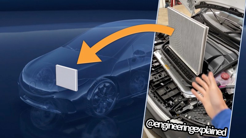 A Rare Peek Under the Mercedes EQS’s Hood Reveals a Bizarrely Big Cabin Filter