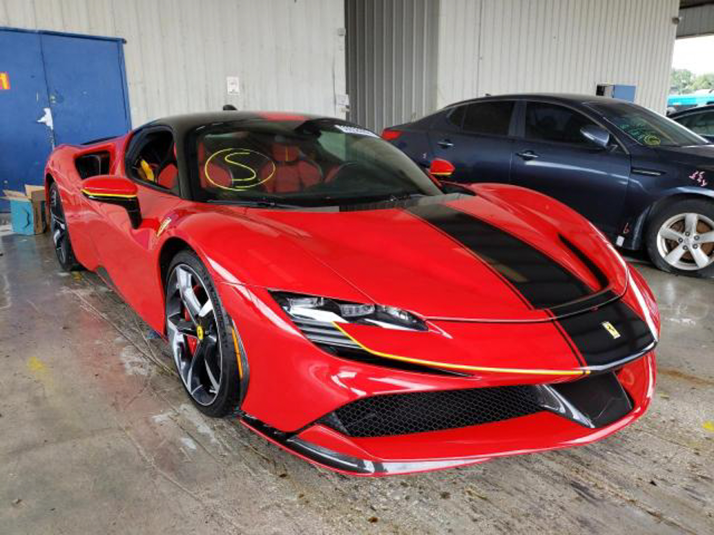 Flooded $1M Ferrari SF90 Stradale Pops Up for Sale at Salvage Auction