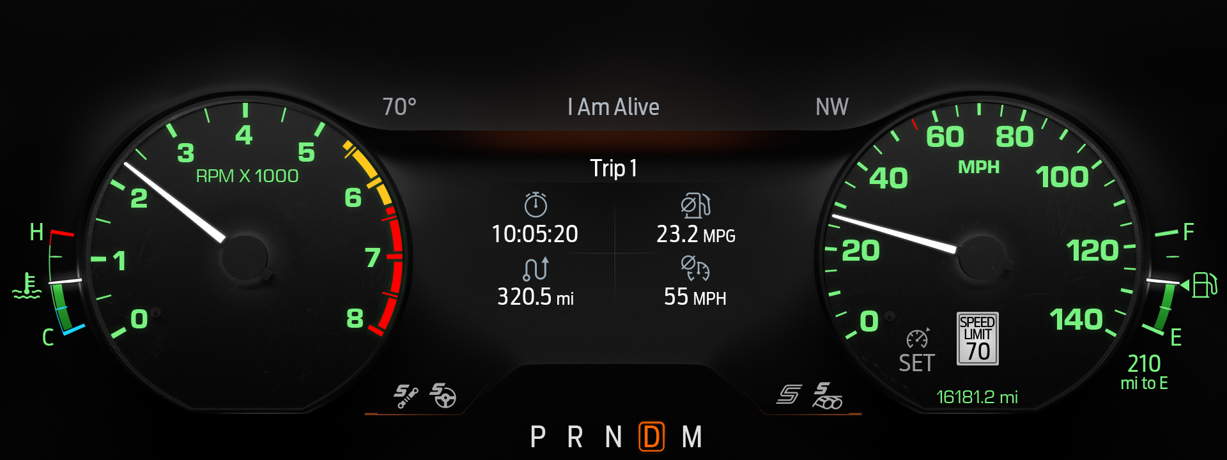 Fox Body gauge view, 2024 Ford Mustang