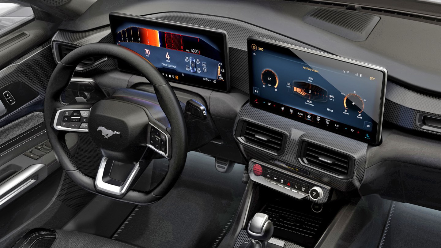 Base 2024 Ford Mustang Interior: Hope You Like Screens