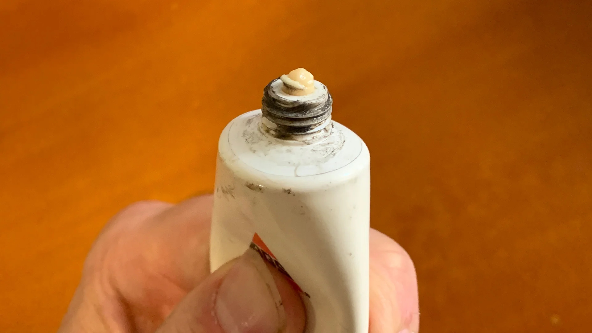 Lithium grease squeezed out of a tube.