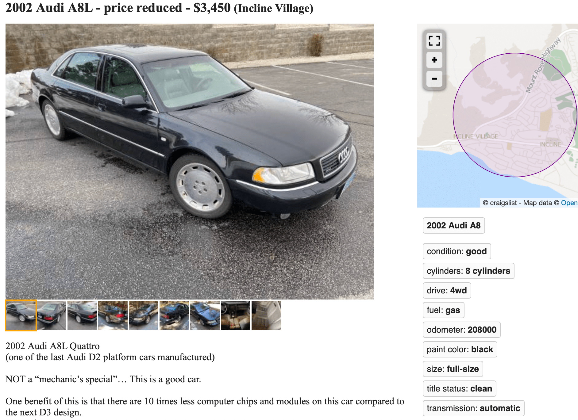 audi a8l d2 craigslist