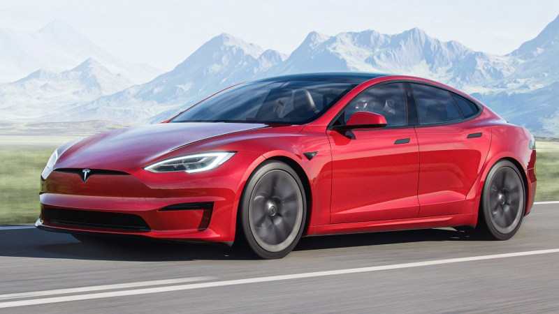 Tesla Model S in red