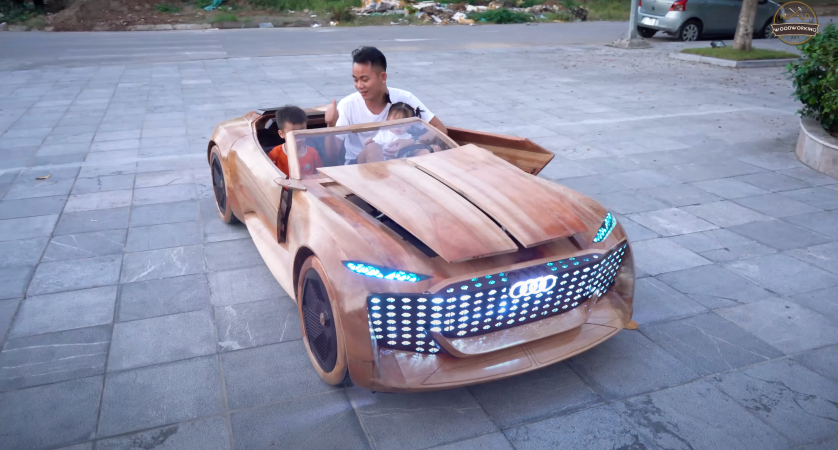 Someone Made a Driveable Wooden Audi Skysphere Concept Car