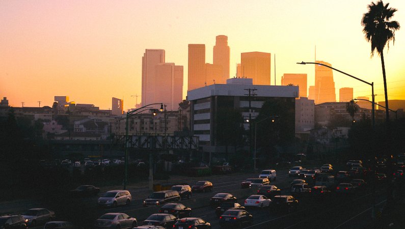 dtla los angeles traffic zipper maneuver