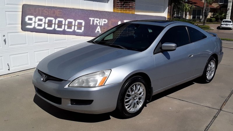 Justin Kilmer's 2003 Honda Accord as it nears 1 million miles