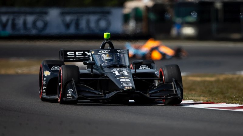 AJ Foyt Racing's number 14 car competing at the 2022 Grand Prix of Portland