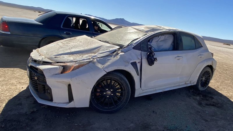 Toyota GR Corolla rolled in the desert