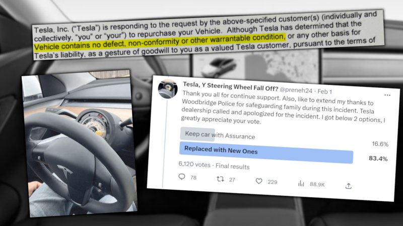 Tesla Will Replace Entire Car After Steering Wheel Detaches While Driving on Highway