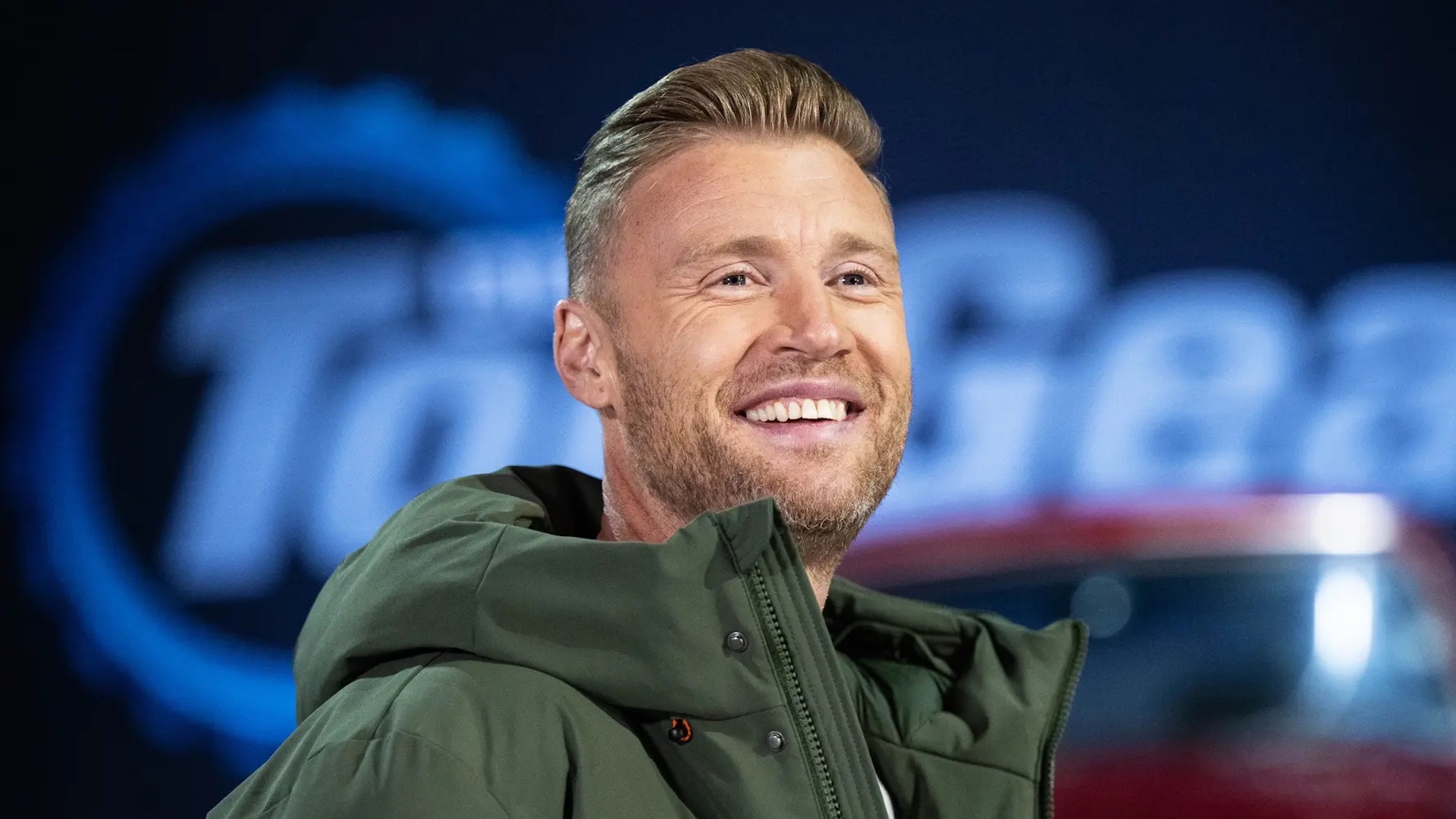 "Freddie" Flintoff on the set of BBC Top Gear