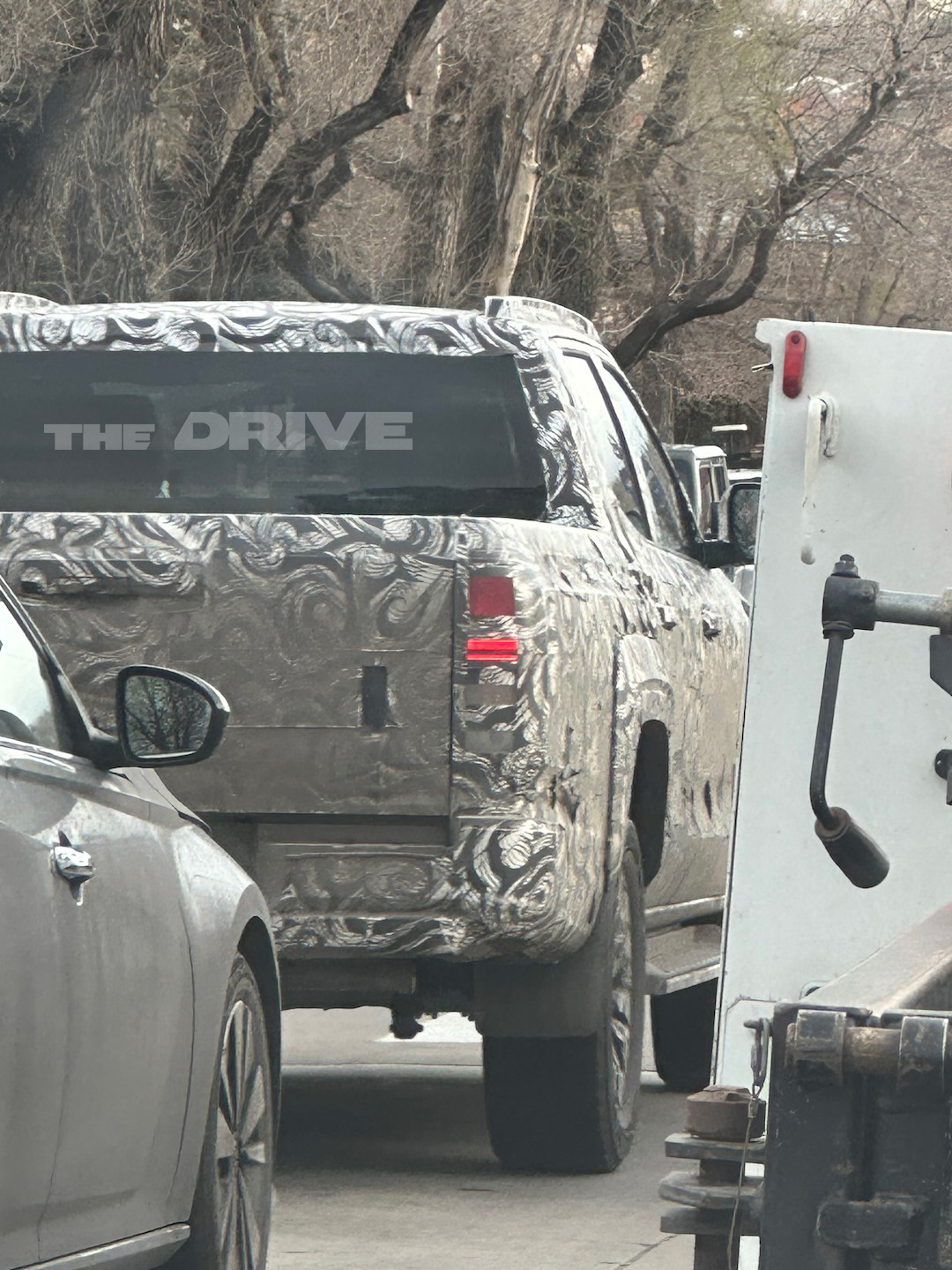 Prototype Mitsubishi Triton pickup truck testing in Colorado.