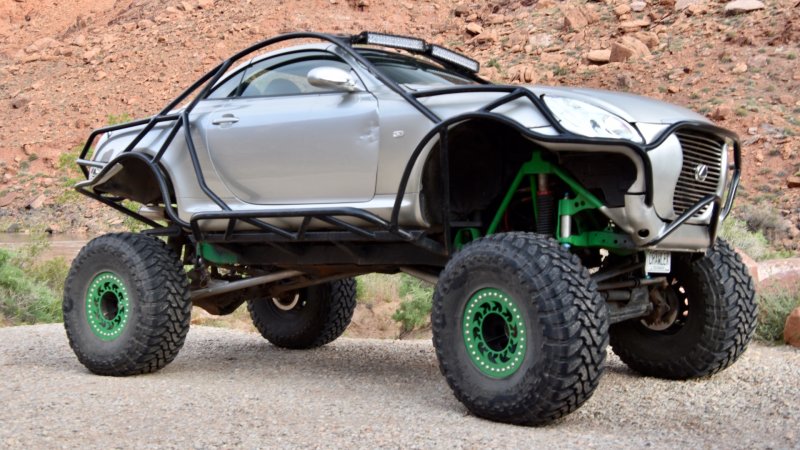 lifted Lexus SC430 outside Moab, UT