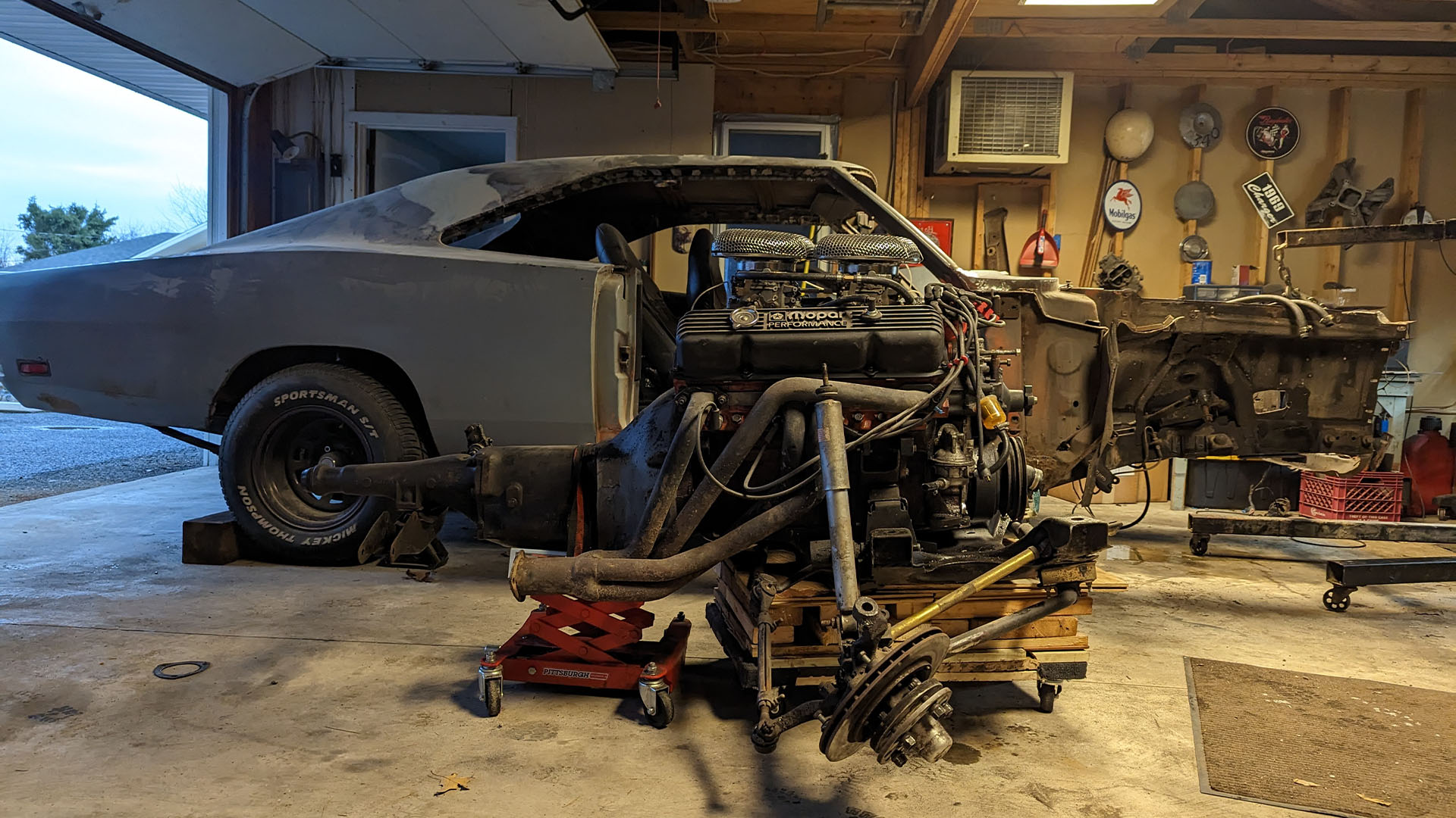 1969 Dodge Charger Project Car Restoration Engine Removal