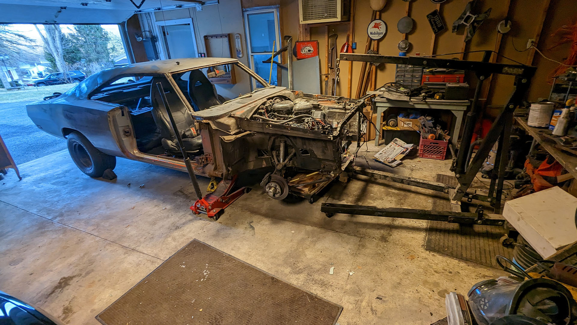 1969 Dodge Charger Project Car Restoration Engine Removal