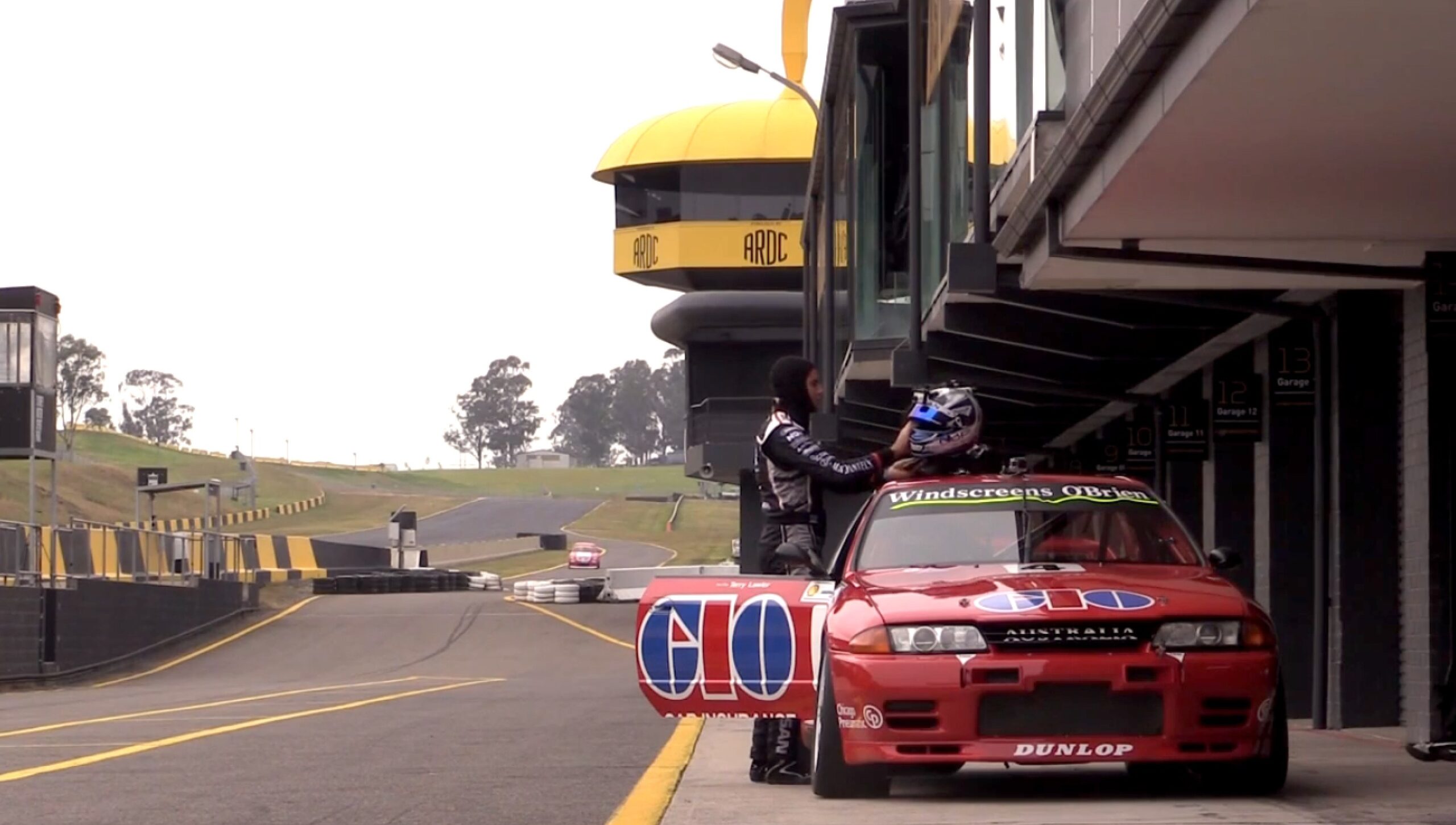 Nissan GT-R at track.