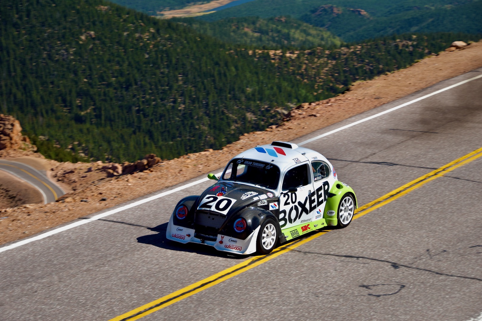 Blachon's twin-turbo TDI VW Beetle at the 2020 Pikes Peak International Hill Climb