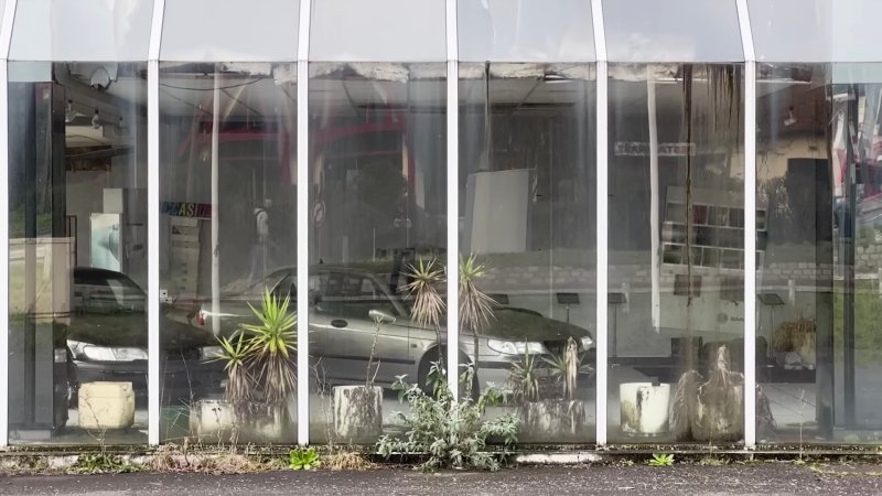 An abandoned Saab dealer in France