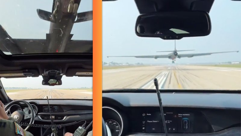 Watch an Alfa Romeo Stelvio Chase a U-2 Spy Plane Down the Runway