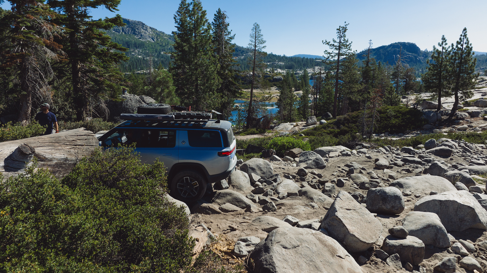 Rivian R1S on the Rubicon Trail