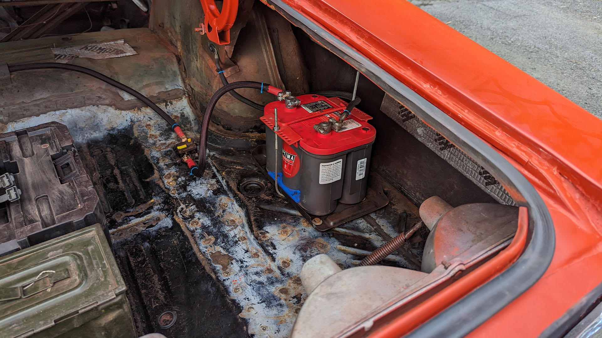 1969 Dodge Charger Battery to Trunk Relocation