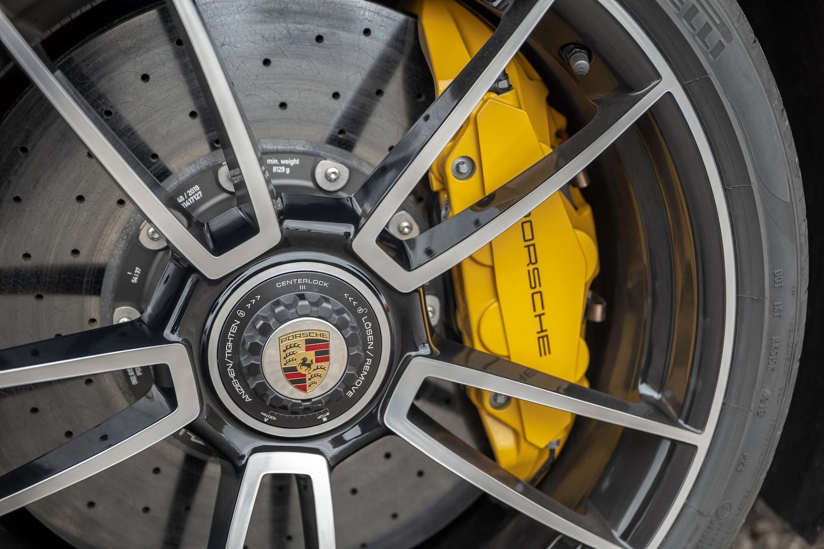 Ceramic composite brakes on a Porsche 911 Turbo S