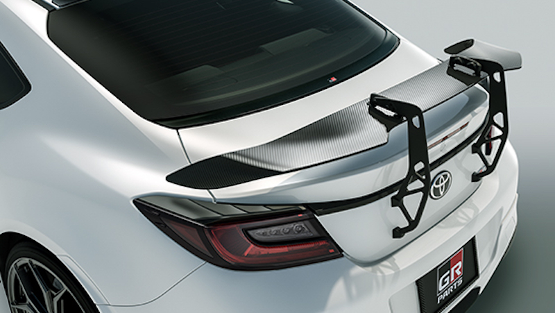 TRD gooseneck rear wing for the 2023 Toyota GR86