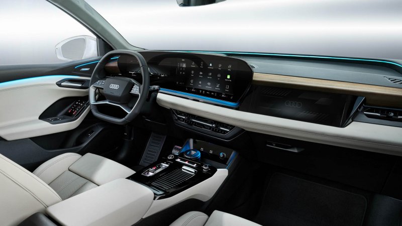 The Audi Q6 E-Tron’s ‘Digital Stage’ Wraps Driver and Passenger in Screens