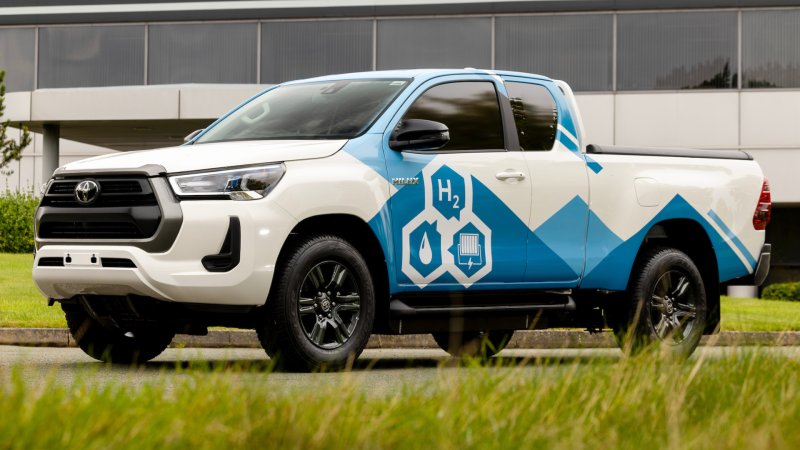 Toyota Built a Hydrogen Fuel Cell Hilux Pickup Truck Using a Mirai Powertrain