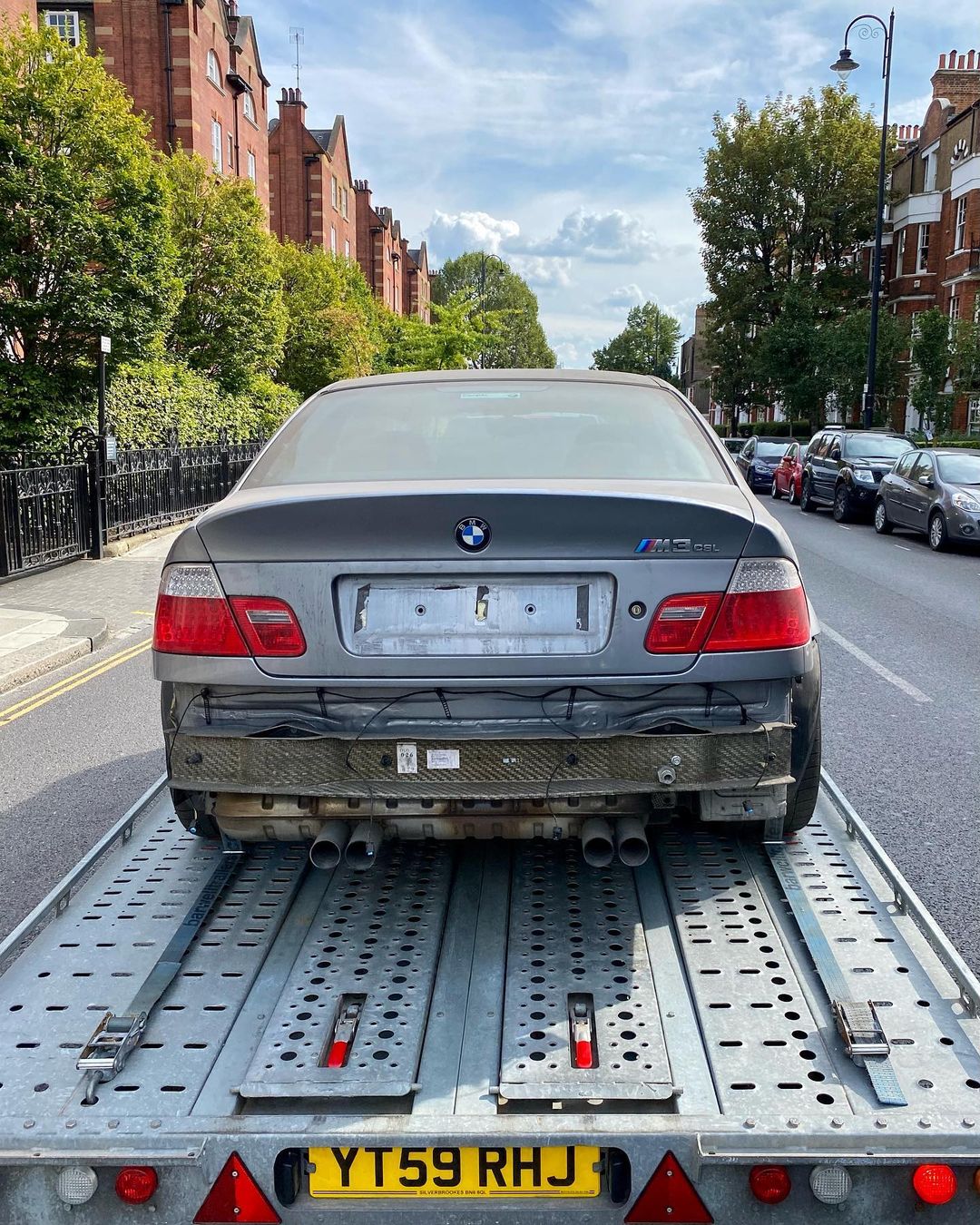 2004 BMW M3 CSL formerly neglected in a London parking garage.