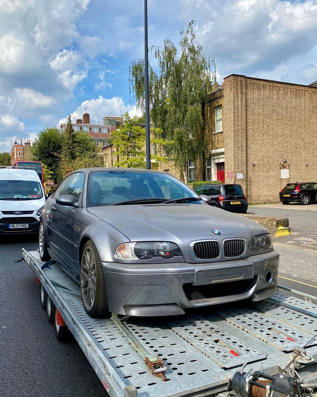 2004 BMW M3 CSL formerly neglected in a London parking garage.