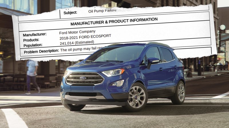 Ford EcoSport NHTSA Oil Pump Failure Investigation Recall Hero